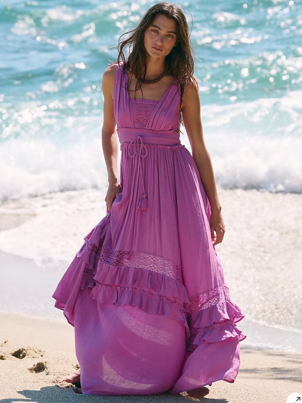 Free People Santa Maria Maxi Dress in Burgundy